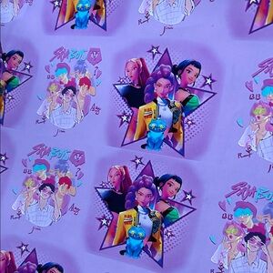 Purple Cartoon Character Fabric